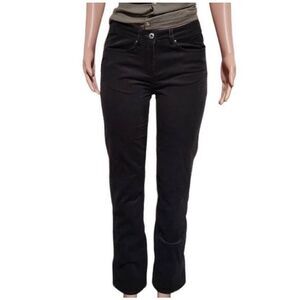 Bogari womens black corduroy mid rise regular pant 4/S
